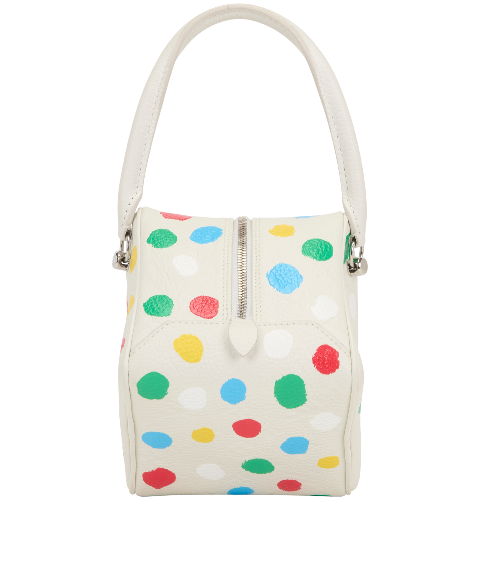 x Yayoi Kusama 2023 Square Bag, &pound;1,900, Handbags, Cream, Leather, Back view